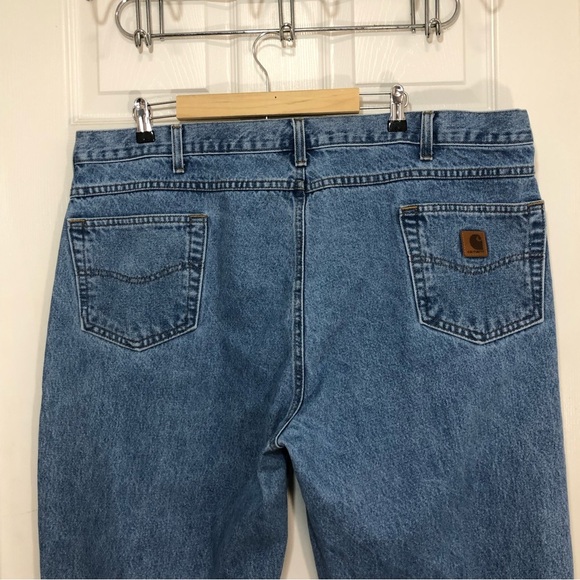 Carhartt Cotton B18-STW Men’s Traditional Fit Denim Blue Jeans 44 X 32 - Picture 3 of 14